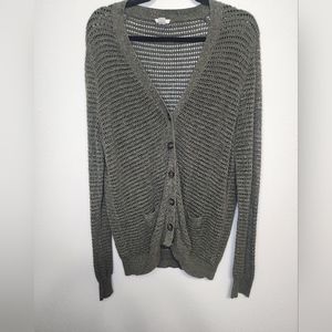 Fossil knit green cardigan size large